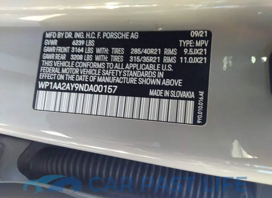 WP1AA2AY9NDA00157# 9