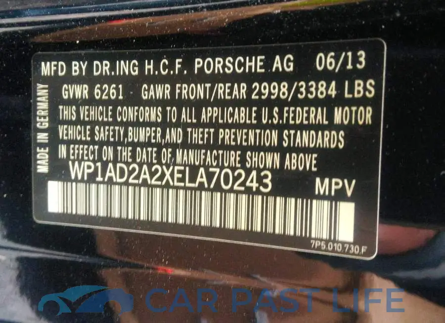 WP1AD2A2XELA70243# 9