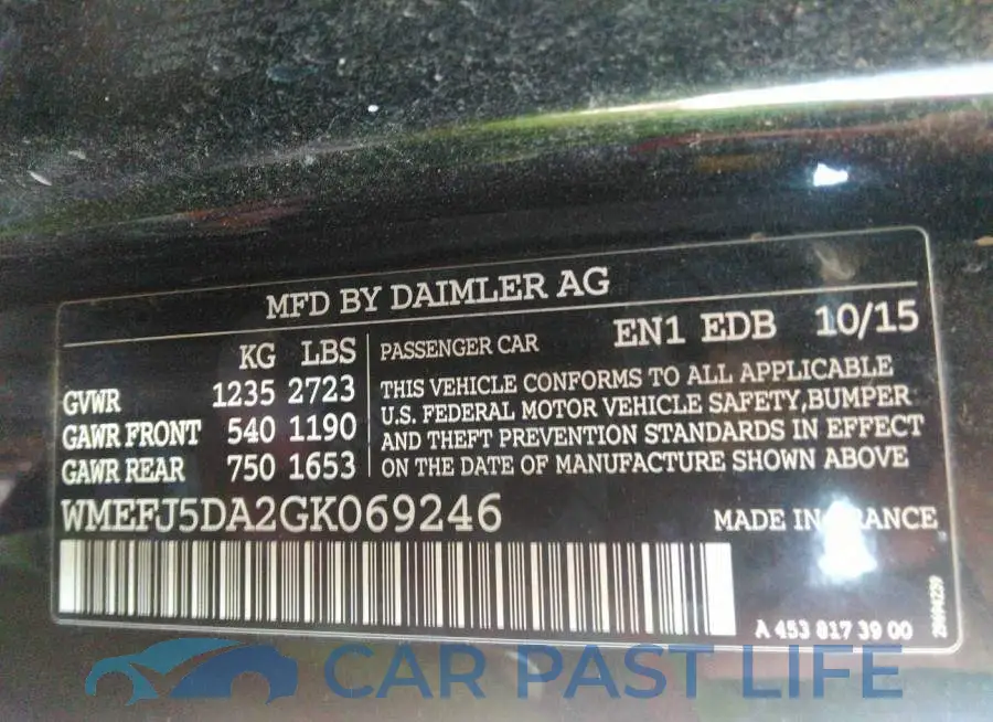 WMEFJ5DA2GK069246# 9