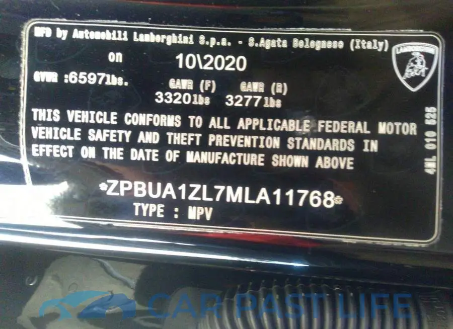 ZPBUA1ZL7MLA11768# 9