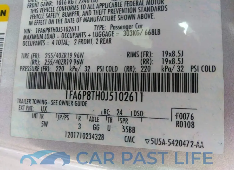 1FA6P8TH0J5102611# 9