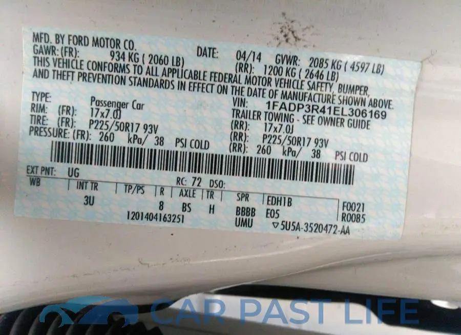 1FADP3R41EL306169# 9