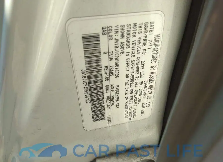 JN1BJ1CP4HW014726# 9