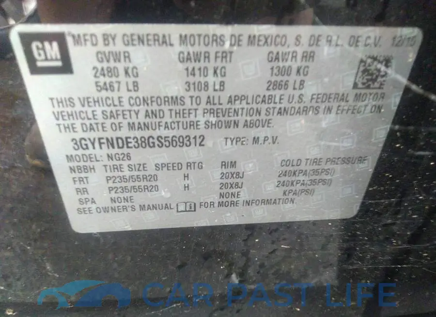 3GYFNDE38GS569312# 5