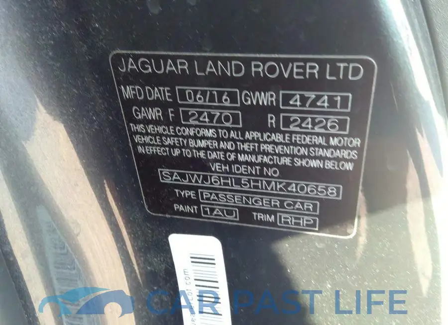 SAJWJ6HL5HMK40658# 9