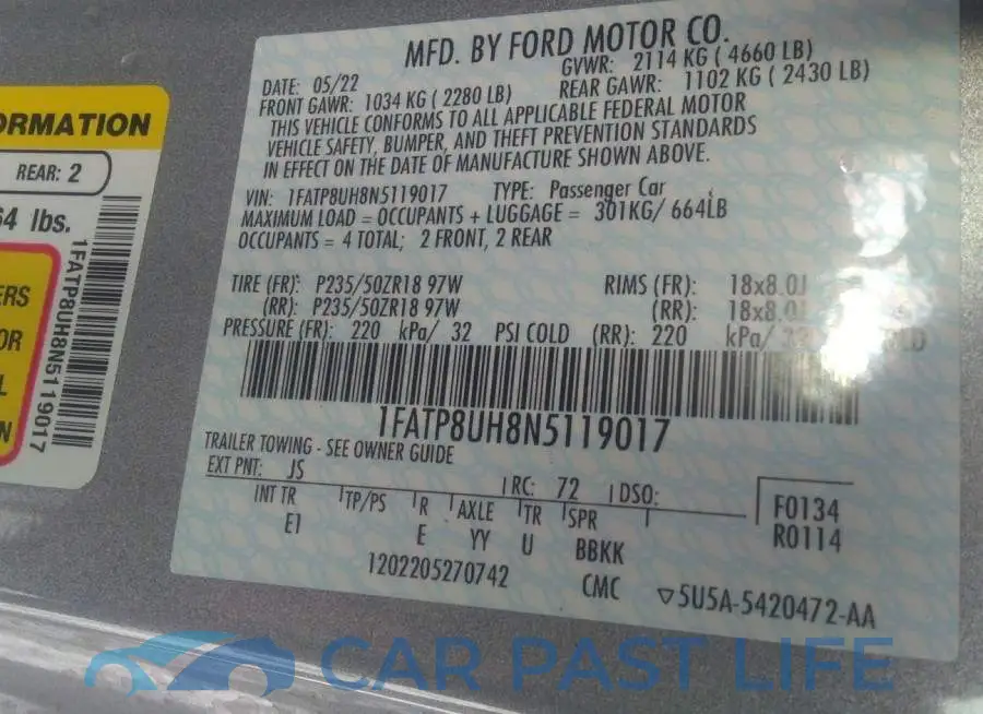 1FATP8UH8N5119017# 9