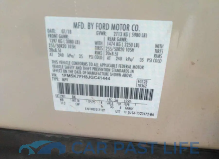 1FM5K7FH8JGC41444# 9