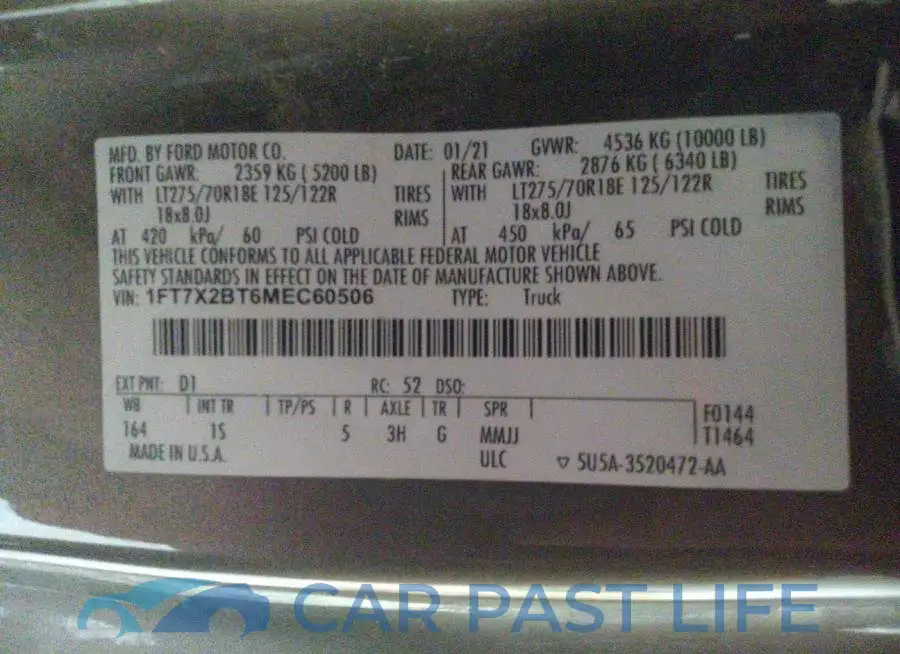 1FT7X2BT6MEC60506# 9