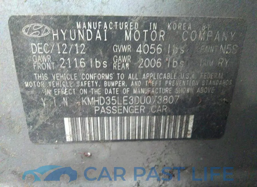 KMHD35LE3DU073807# 9