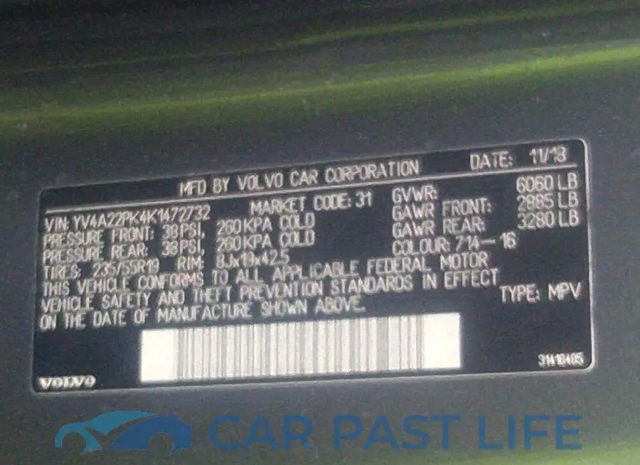 YV4A22PK4K1472732# 9