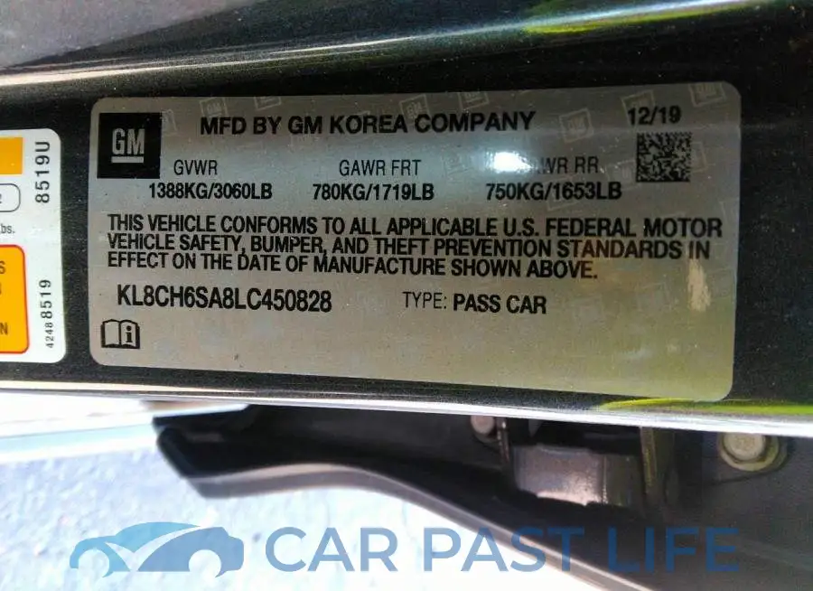 KL8CH6SA8LC450828# 9