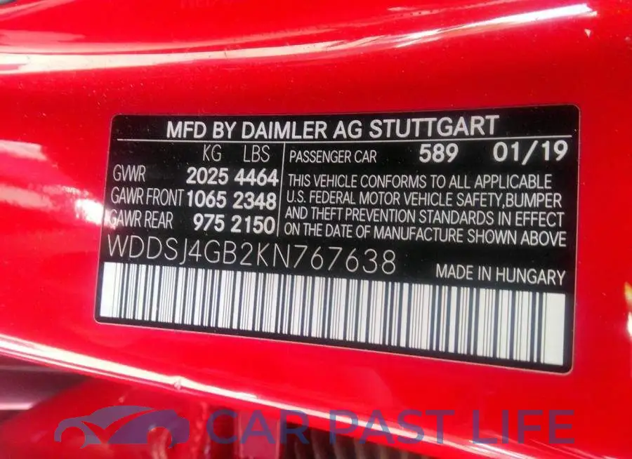 WDDSJ4GB2KN767638# 9