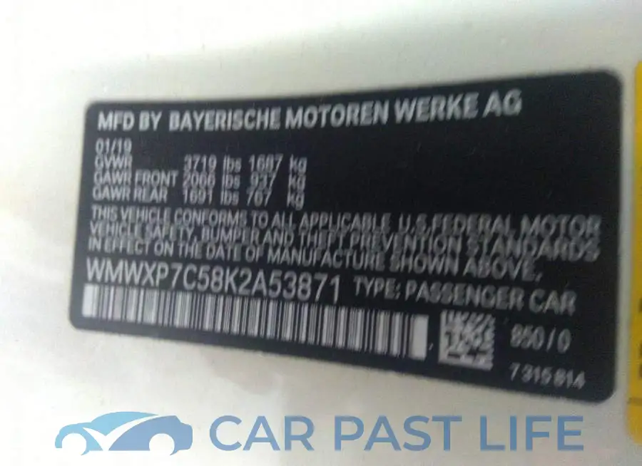 WMWXP7C58K2A53871# 9