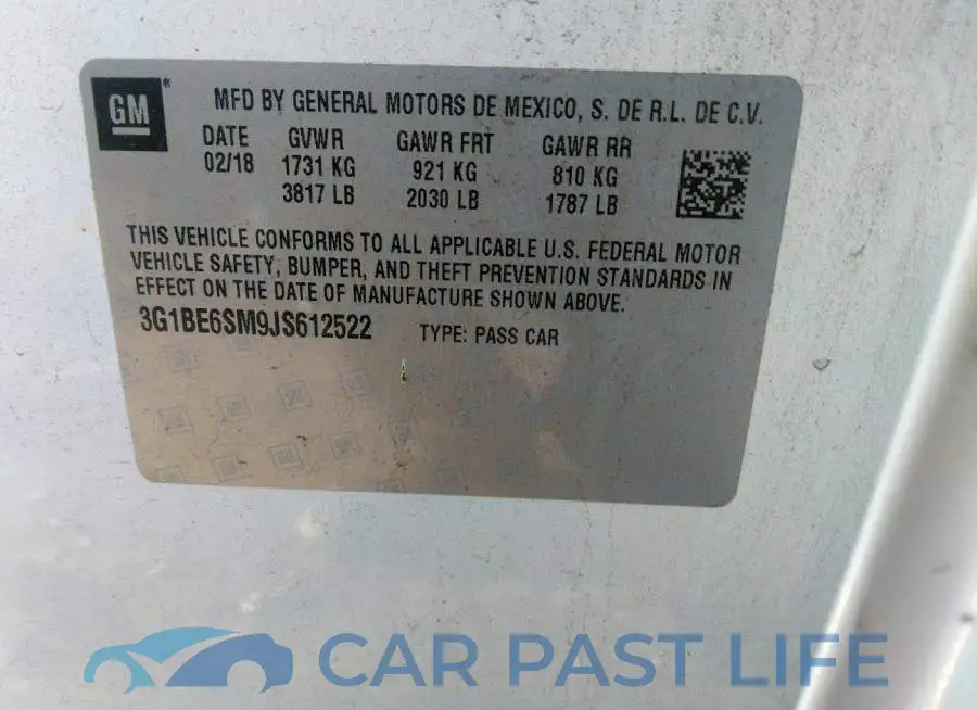 3G1BE6SM9JS612522# 9