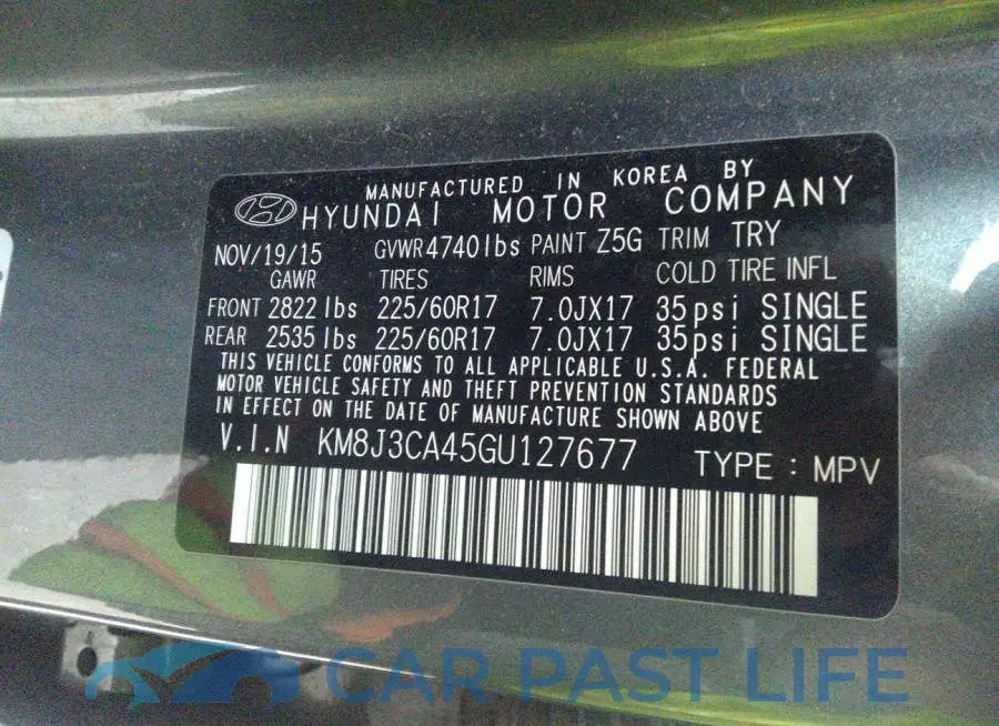 KM8J3CA45GU127677# 9
