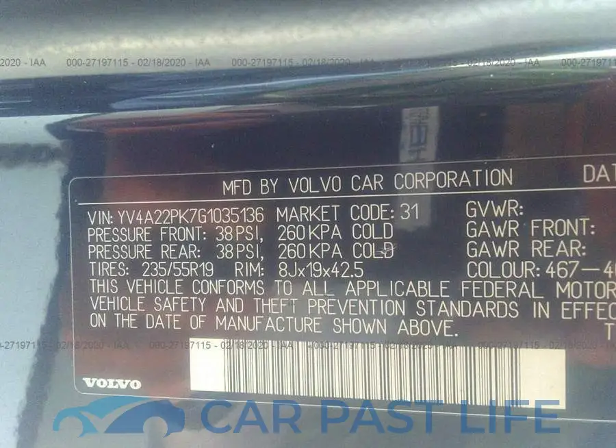 YV4A22PK7G1035136# 9