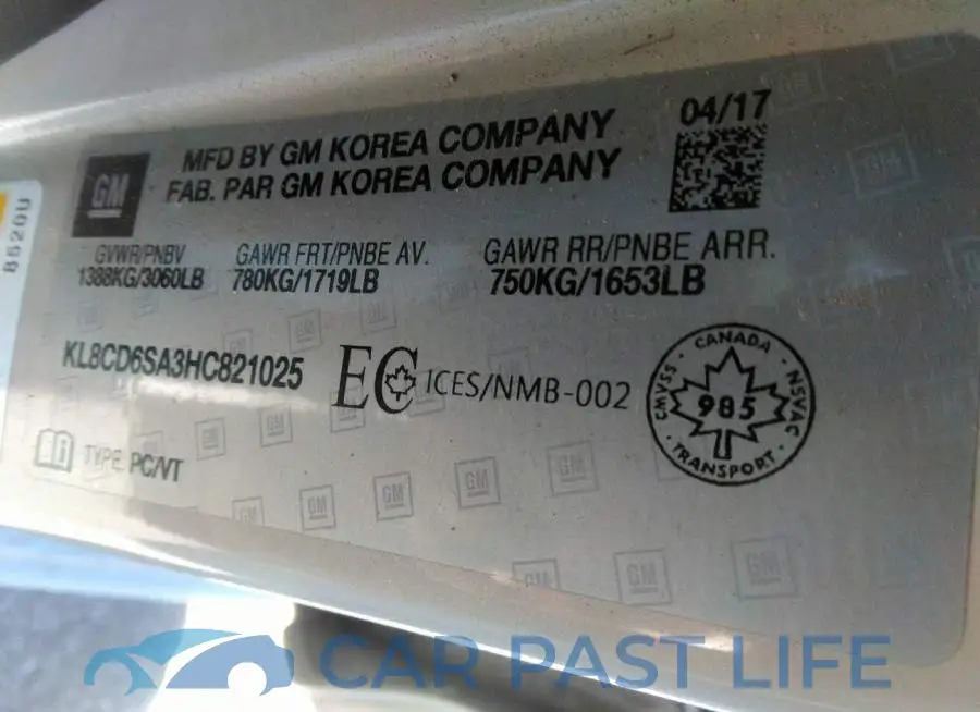 KL8CD6SA3HC821025# 9