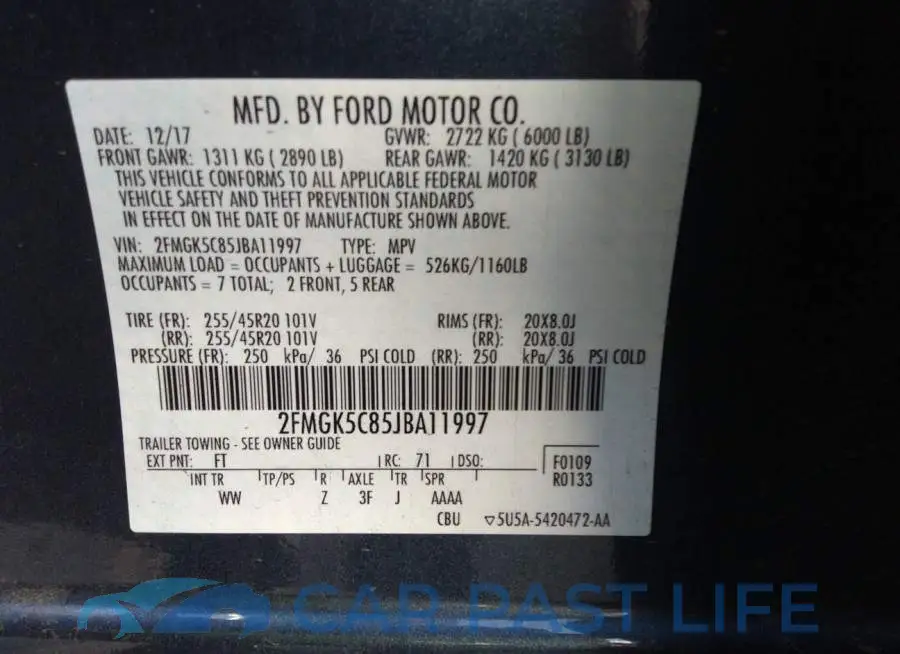 2FMGK5C85JBA11997# 9