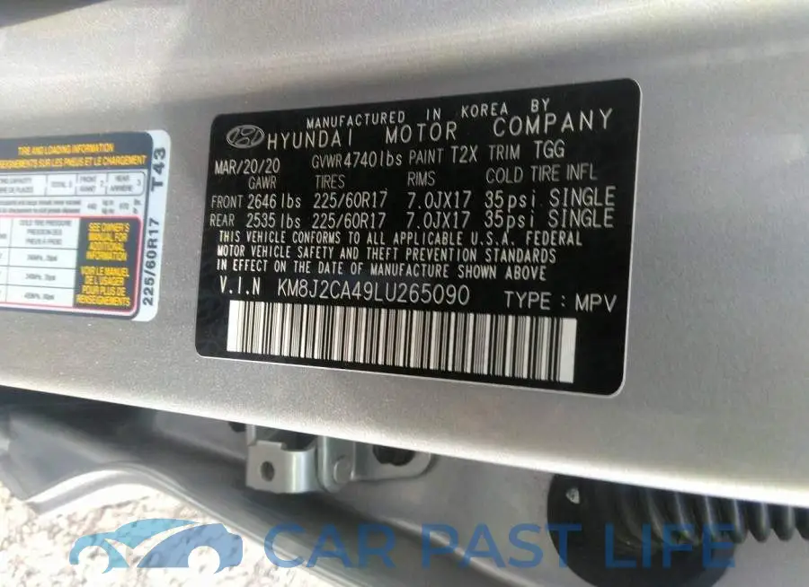 KM8J2CA49LU265090# 9