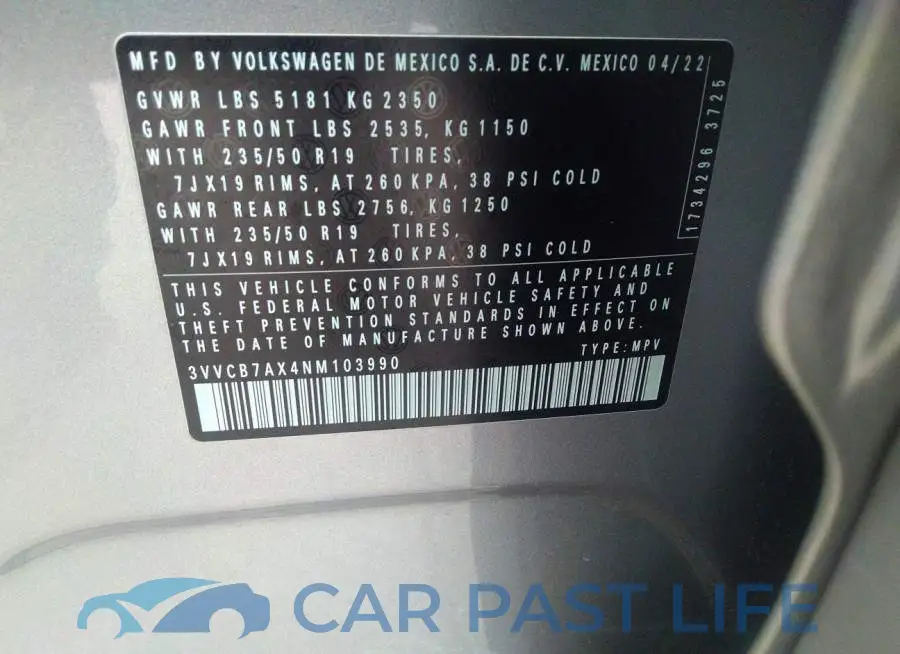 3VVCB7AX4NM103990# 9