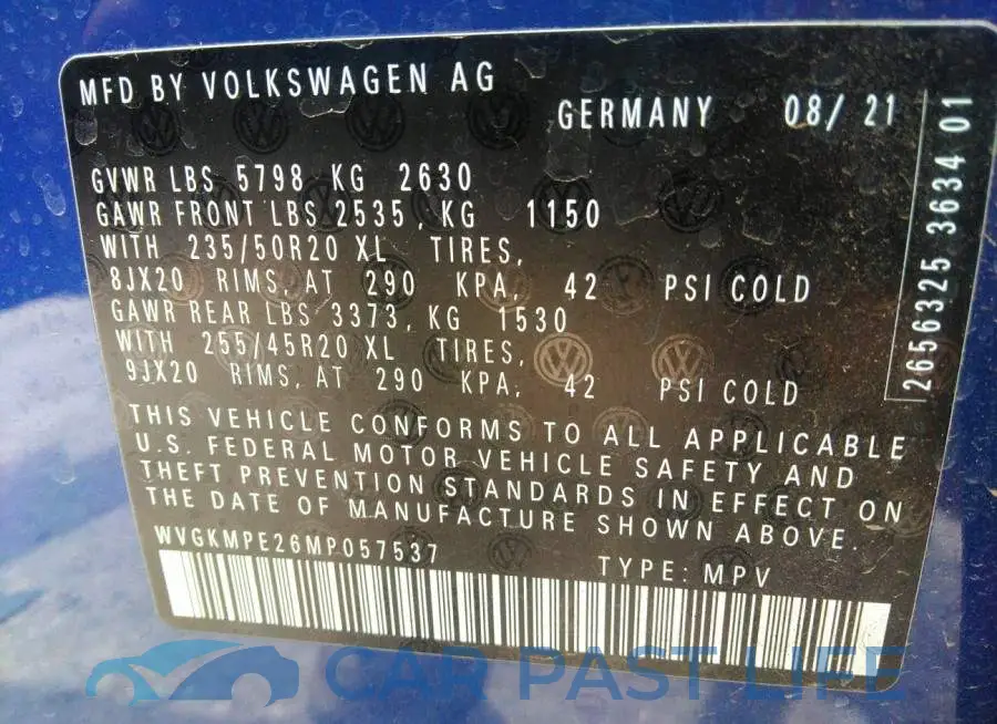 WVGKMPE26MP057537# 9