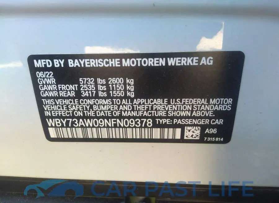 WBY73AW09NFN09378# 9