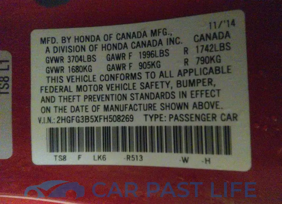2HGFG3B5XFH508269# 9