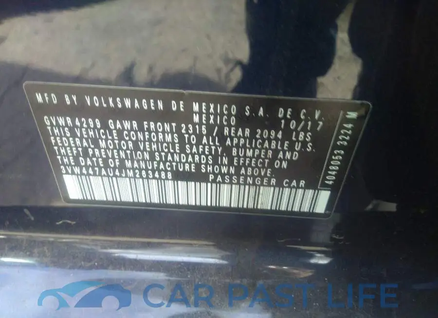 3VW447AU4JM263488# 9