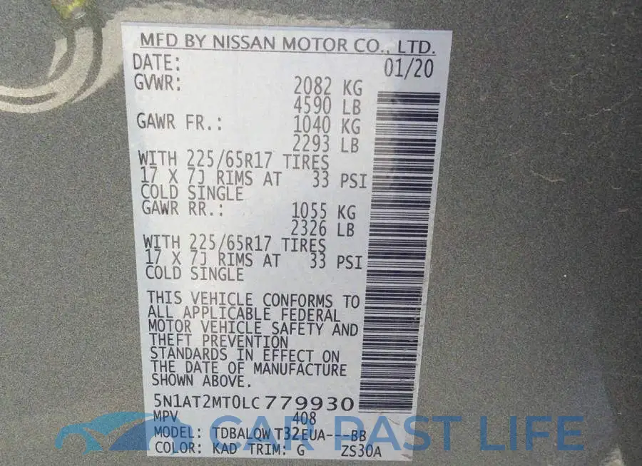 5N1AT2MT0LC779930# 9