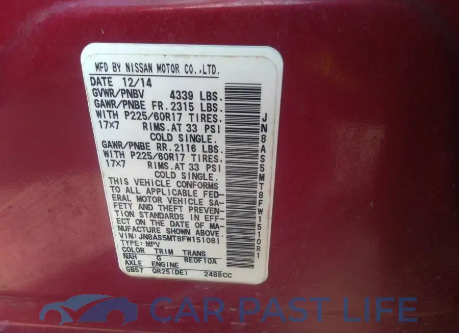 JN8AS5MT8FW151081# 9