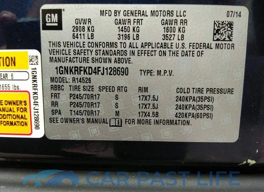 1GNKRFKD4FJ128690# 9