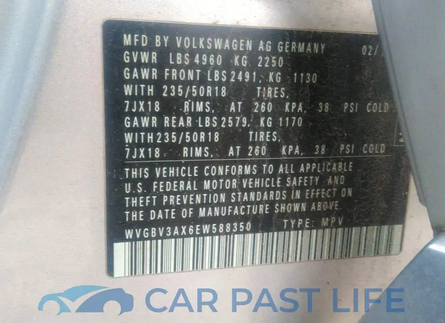 WVGBV3AX6EW588350# 9