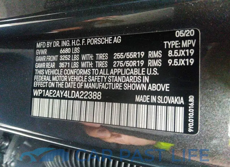 WP1AE2AY4LDA22388# 9