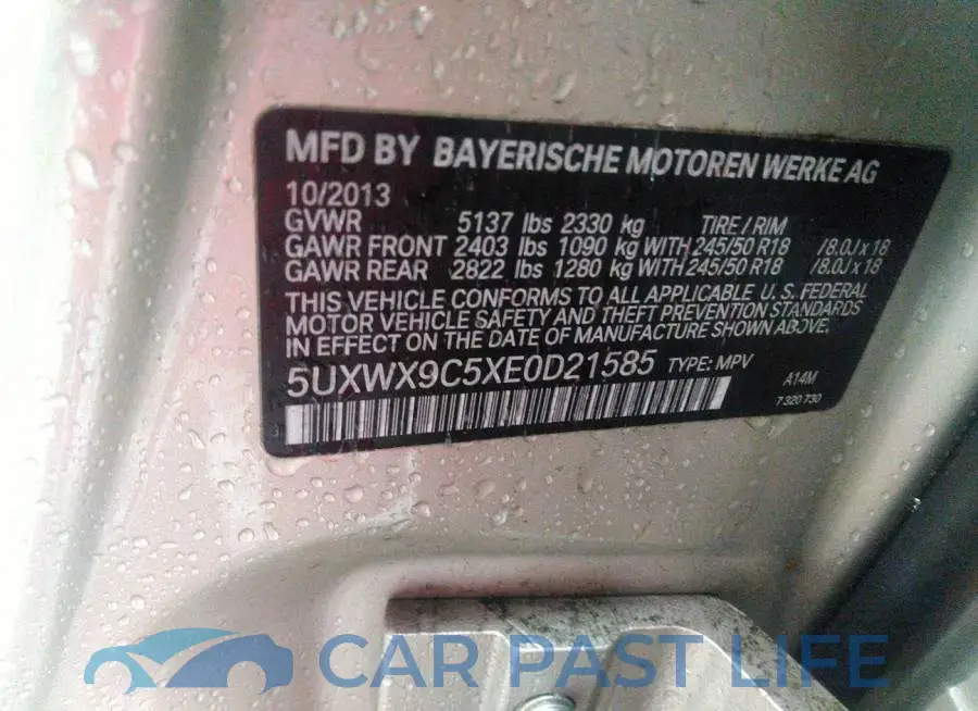 5UXWX9C5XE0D21585# 9