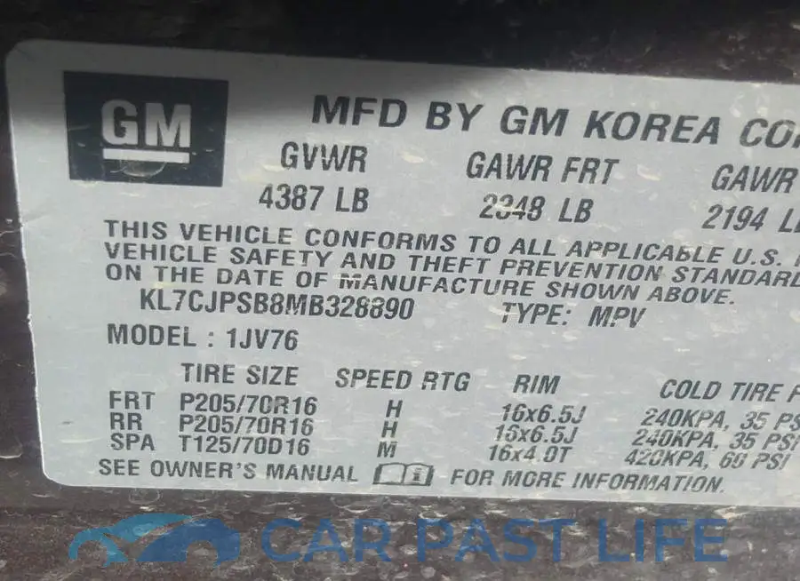 KL7CJPSB8MB328890# 9