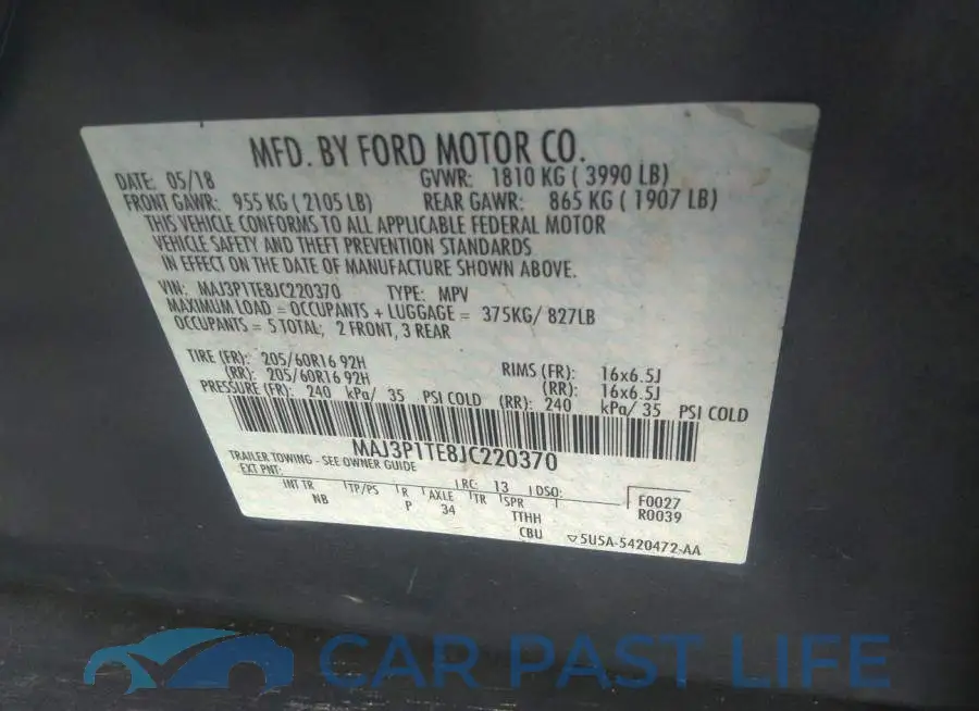 MAJ3P1TE8JC220370# 9