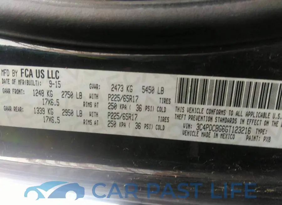 3C4PDCBG6GT123216# 9