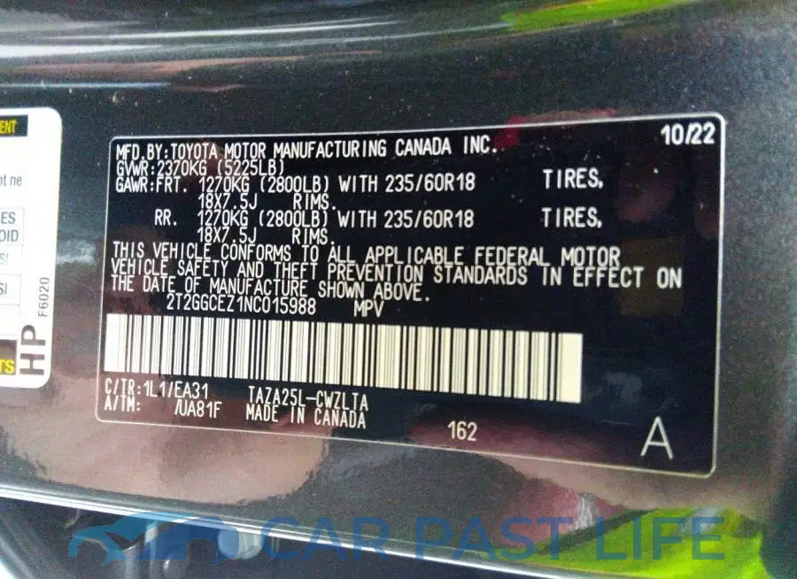 2T2GGCEZ1NC015988# 9