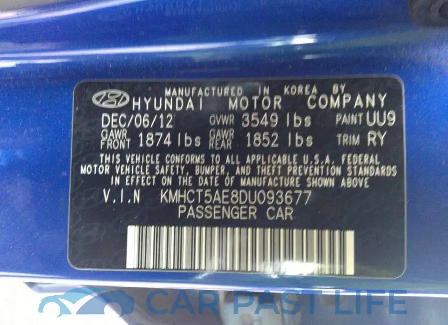 KMHCT5AE8DU093677# 9