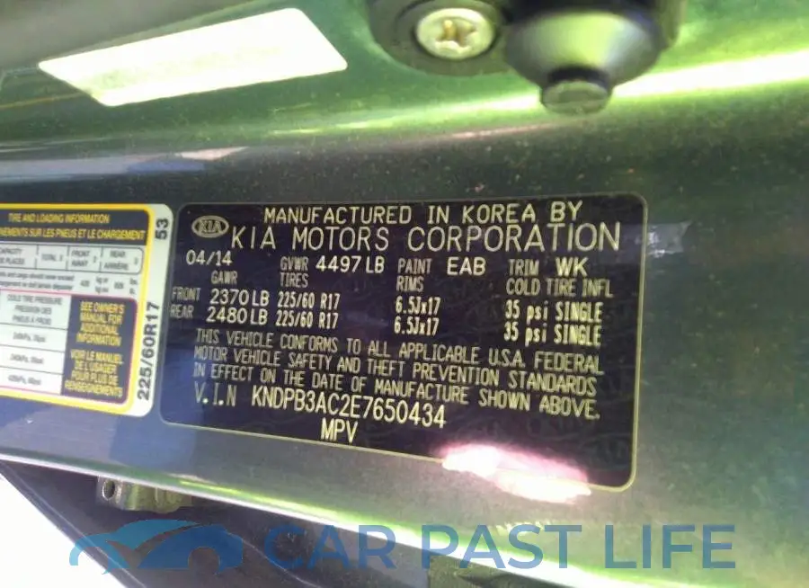 KNDPB3AC2E7650434# 9