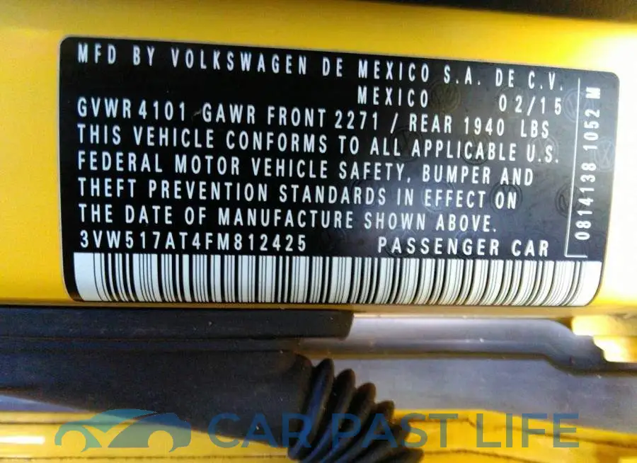 3VW517AT4FM812425# 9