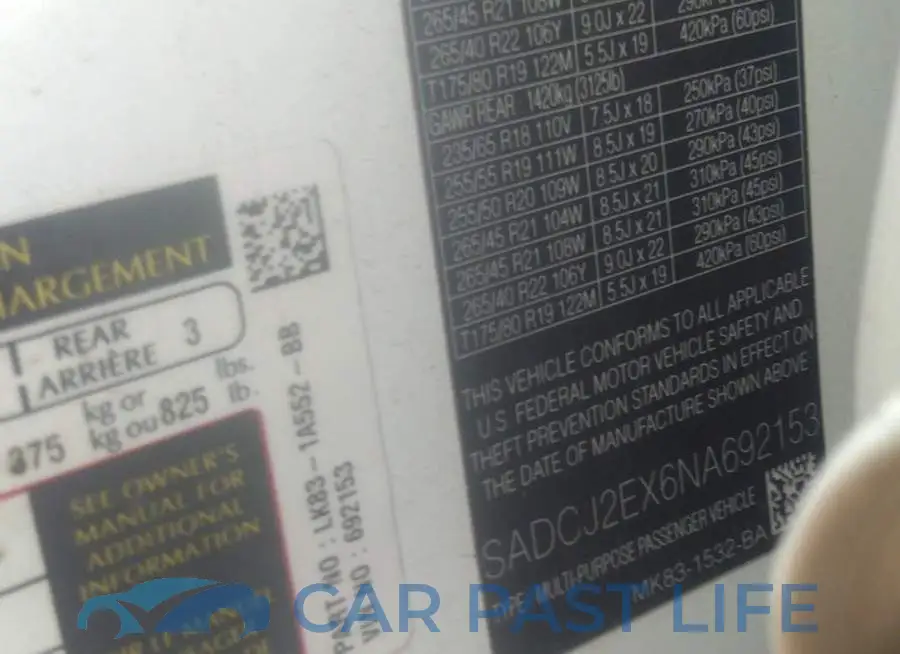 SADCJ2EX6NA692153# 9