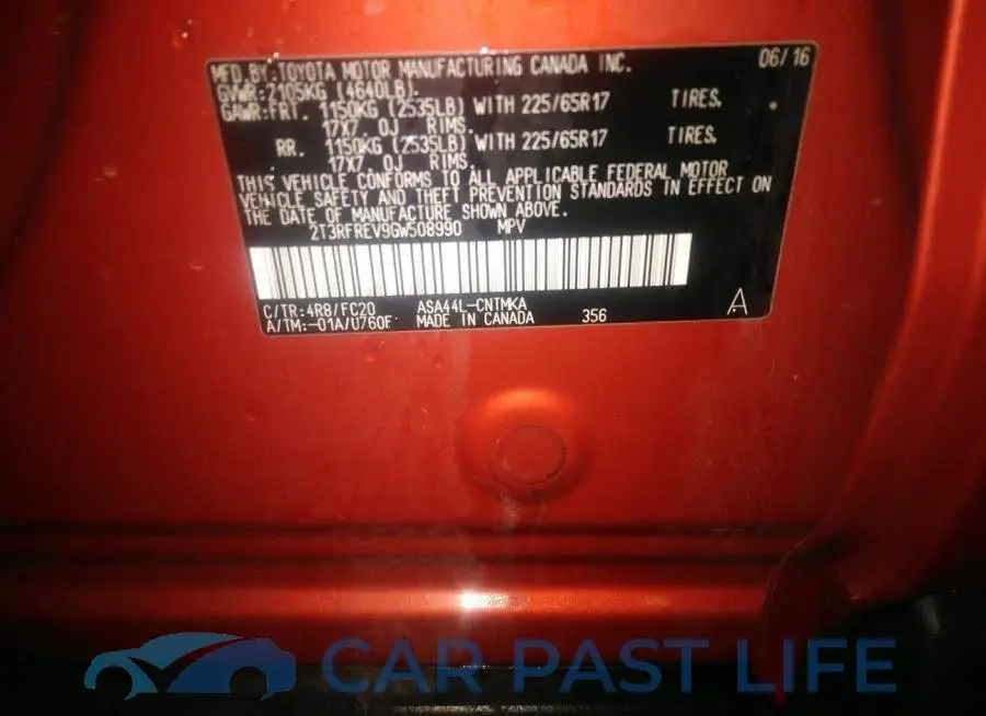 2T3RFREV9GW508990# 9