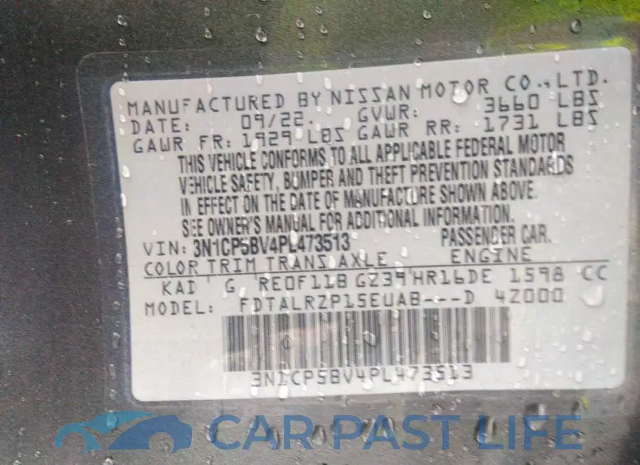 3N1CP5BV4PL473513# 9