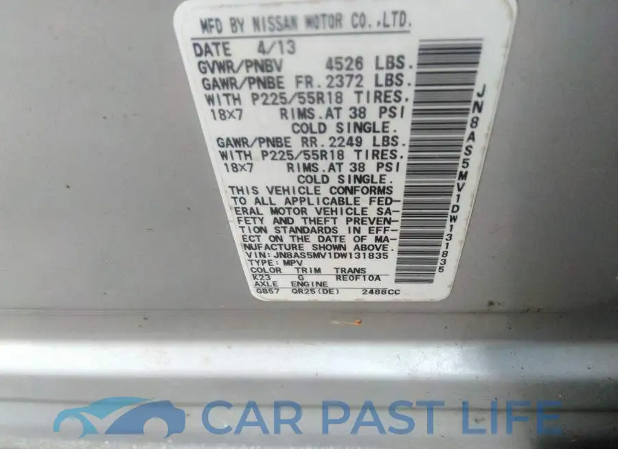 JN8AS5MV1DW131835# 9