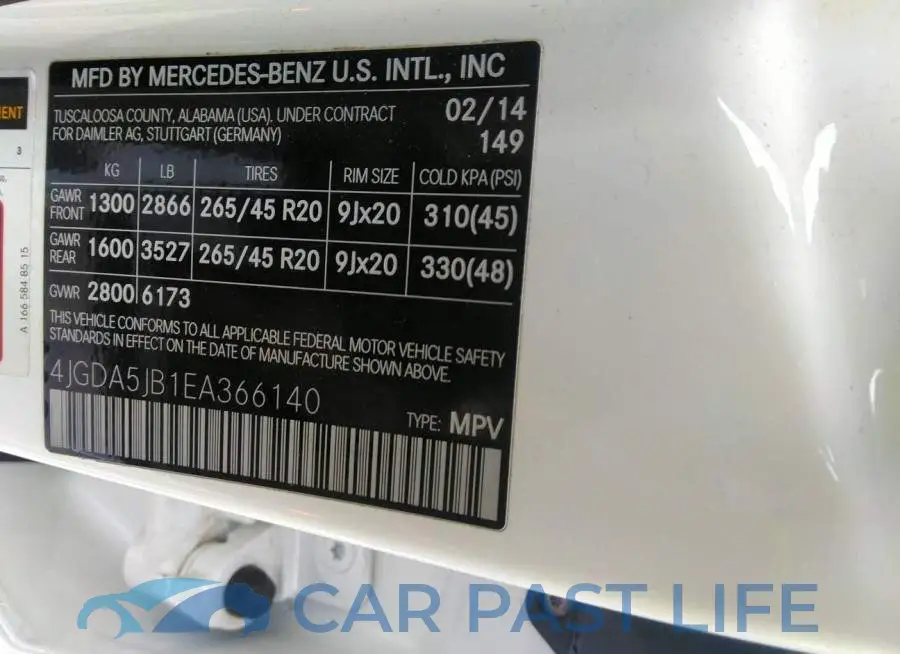 4JGDA5JB1EA366140# 9