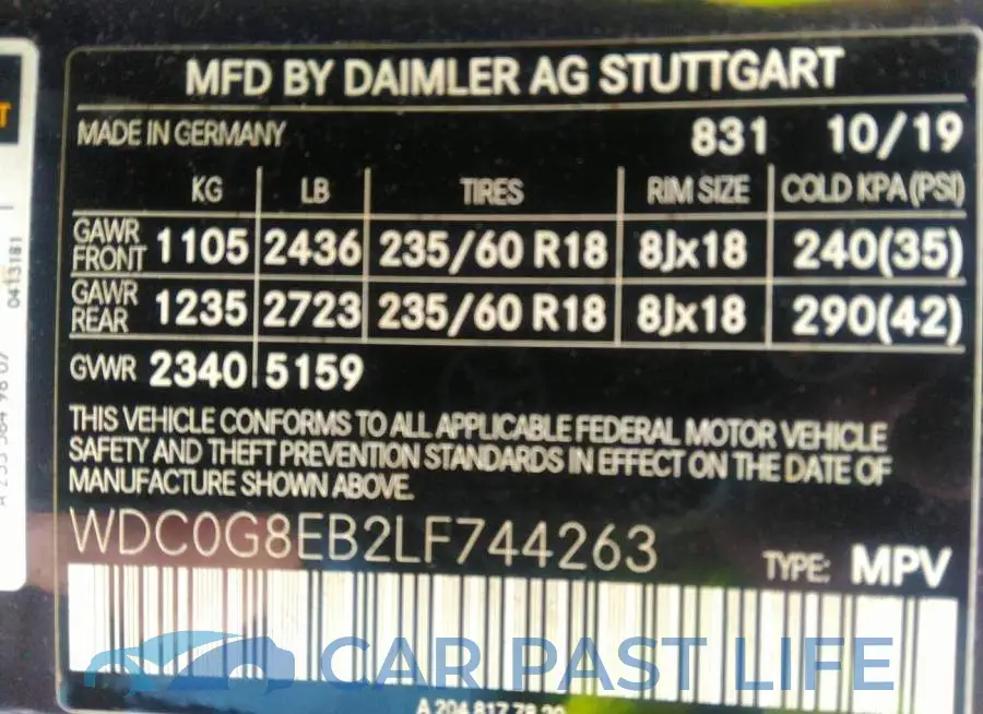 WDC0G8EB2LF744263# 9