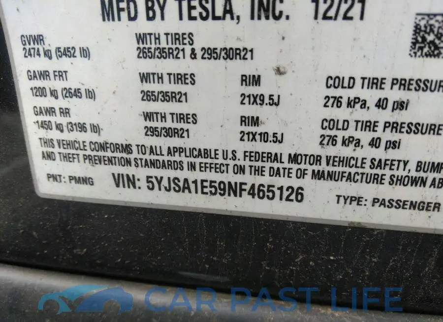 5YJSA1E59NF465126# 9