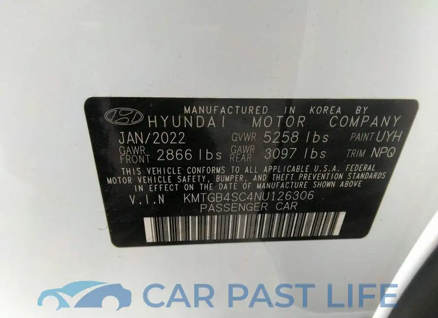 KMTGB4SC4NU126306# 9