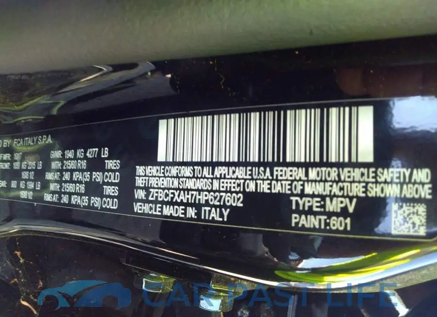 ZFBCFXAH7HP627602# 9